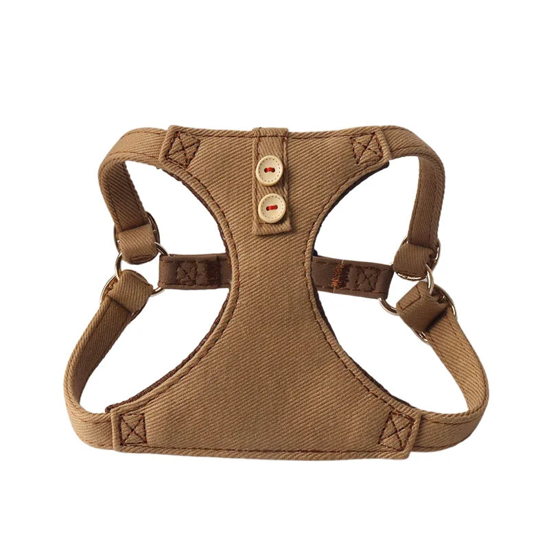 Cotton Denim Dog Harness & Pet Leash Set - - ProPawPet.com