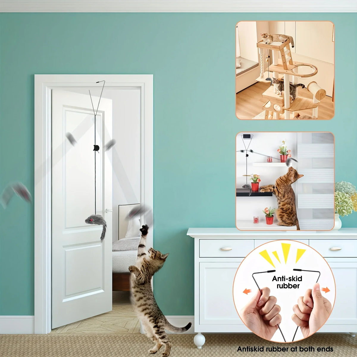 2 PCS Adjustable Hanging Cat Toy Interactive - ProPawPet.com