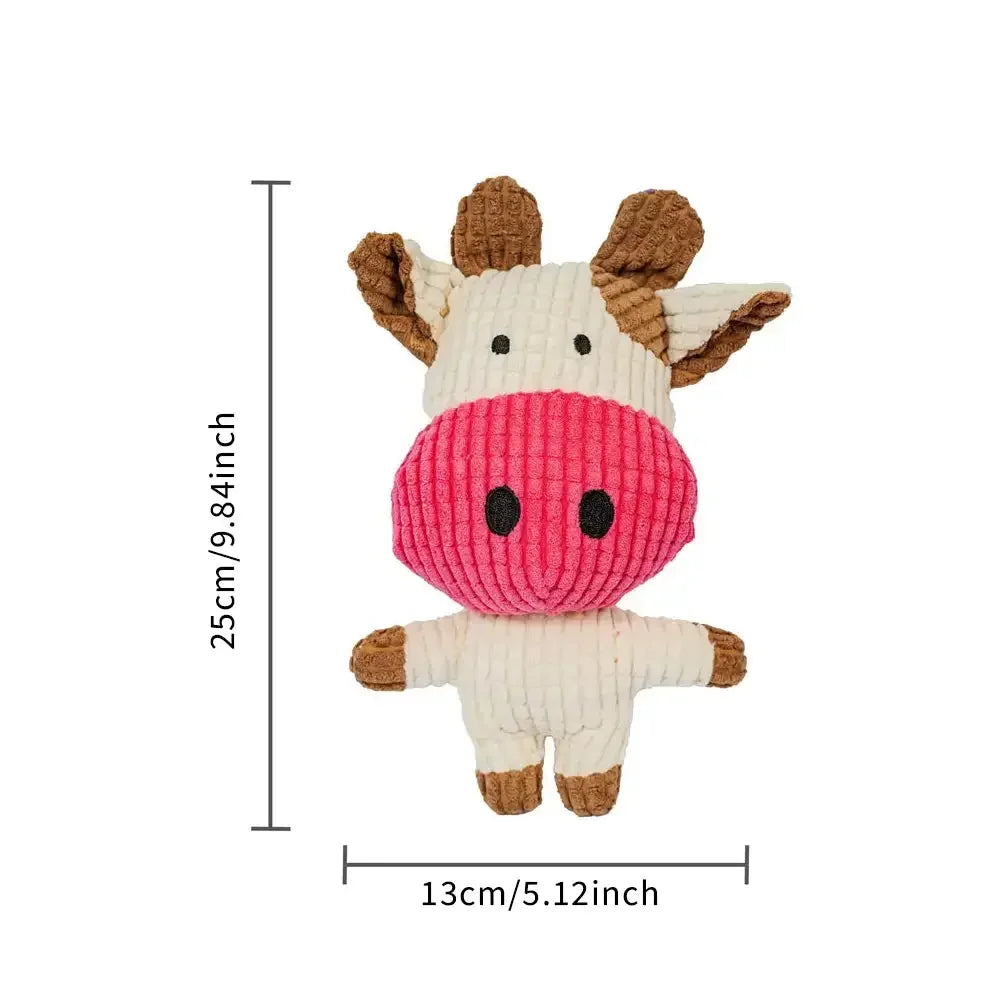 Plush Dog Toys Corduroy for Small Medium Animal Squeaky – 8 Colors