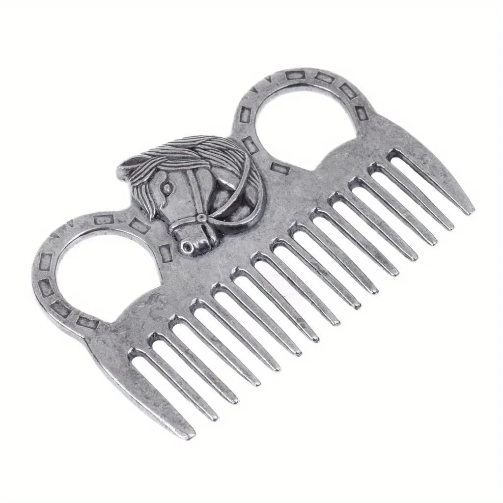 Durable Aluminum Horse Head Comb Metal Pet Grooming Brush