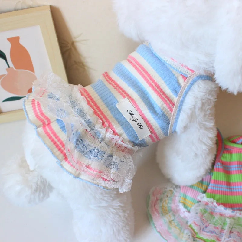 Thin Cooling Dog Dress Striped Dog Clothes - ProPawPet.com