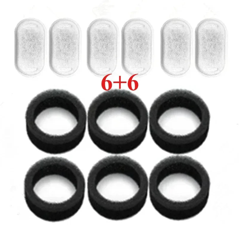 6 8 12 Cat Water Fountain Activated Carbon Sponge Filters, Stainless Steel