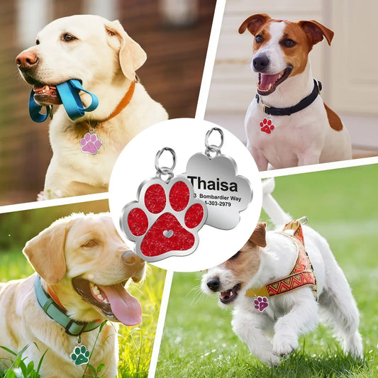 Personalized Paw Print Pet ID Tag Custom - ProPawPet.com