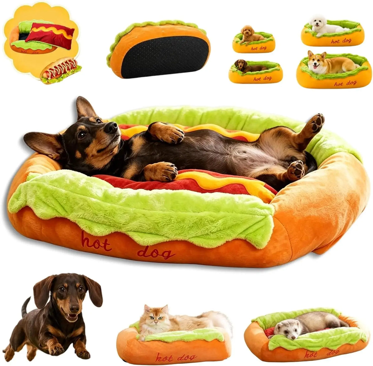Pet Bed Hot Dog House Lounger Bed Kennel Mat - ProPawPet.com