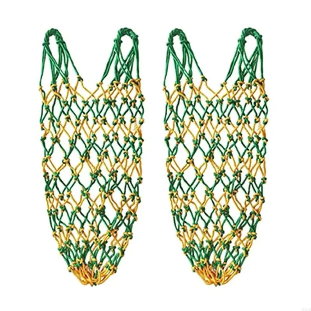 Set Polyester Slow Feed Hay Net Hanging Large Capacity Horse – 3 Colors
