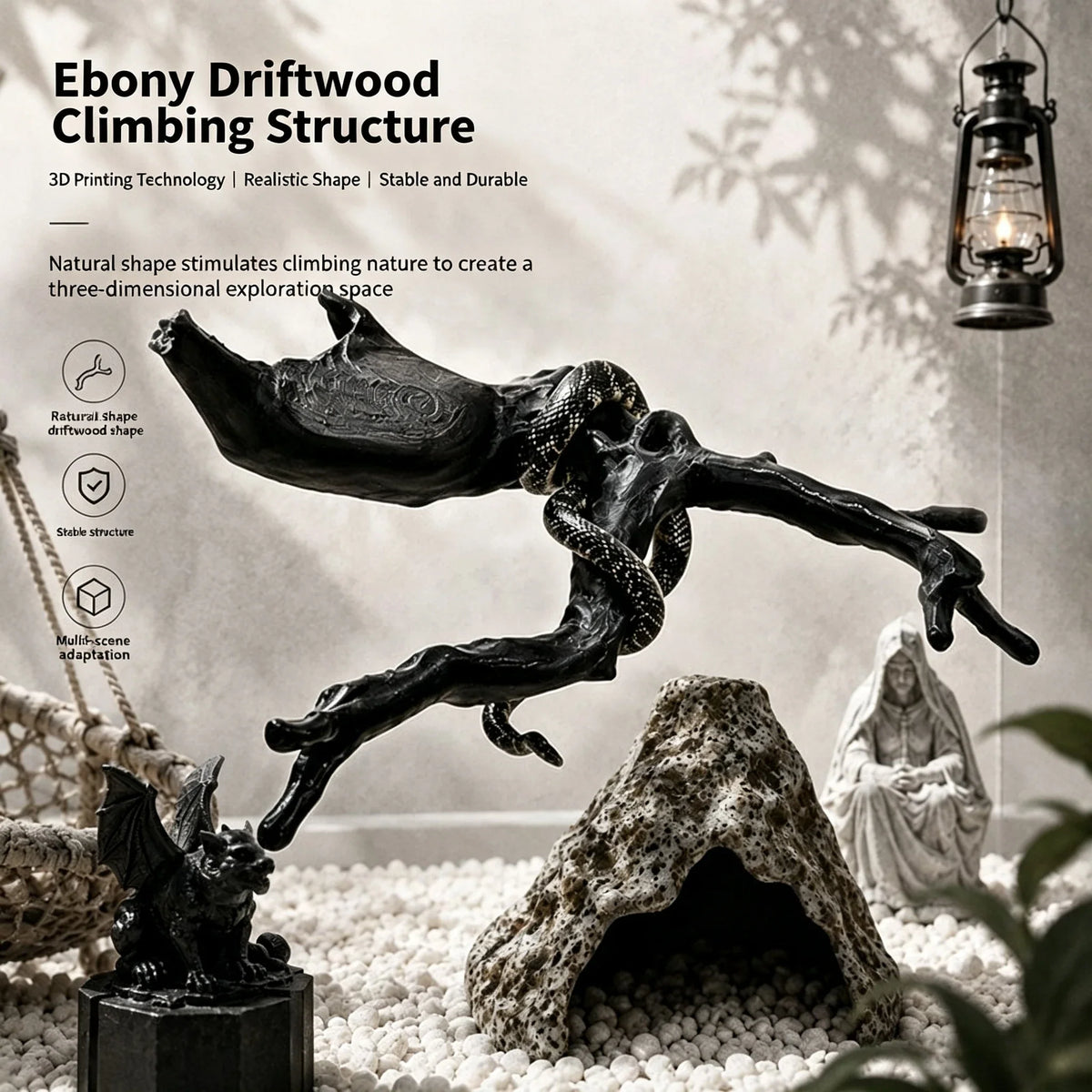 3D Imitation Ebony Driftwood Reptile - ProPawPet.com