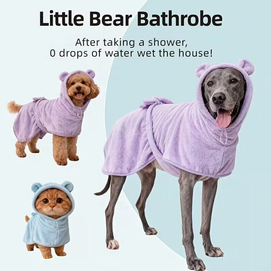 Quick Drying Soft Pet Bath Towel Robe - ProPawPet.com