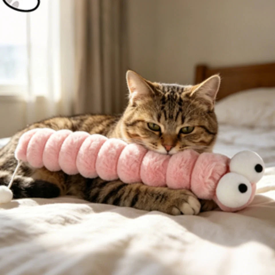 Cute Big-Eyed Caterpillar Cat Toy: Soft - ProPawPet.com