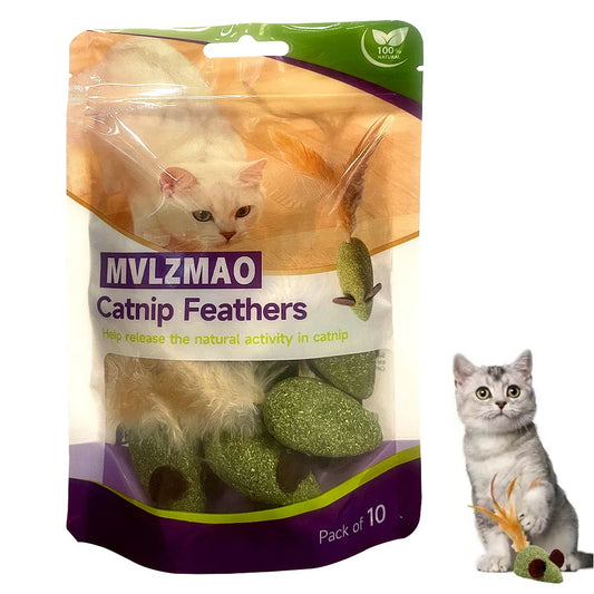 Mouse Mint Ball Feather Catnip Ball Self - ProPawPet.com