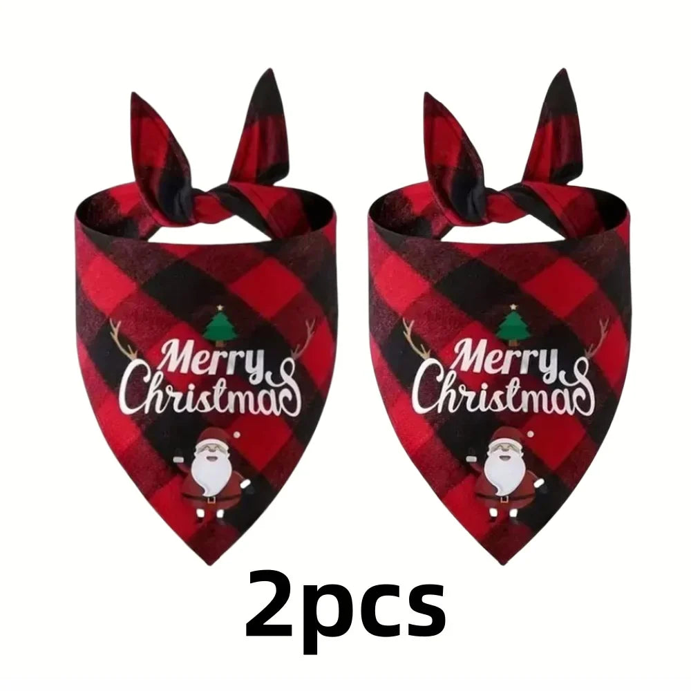 1 Christmas Pet Triangle Scarf Dog Bandanas Saliva Towel – 5 Colors