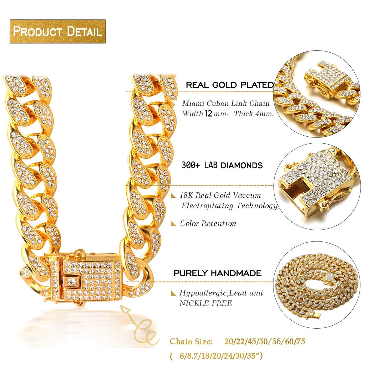 Luxury Cuban Link Cat Necklace Gold Chain - ProPawPet.com