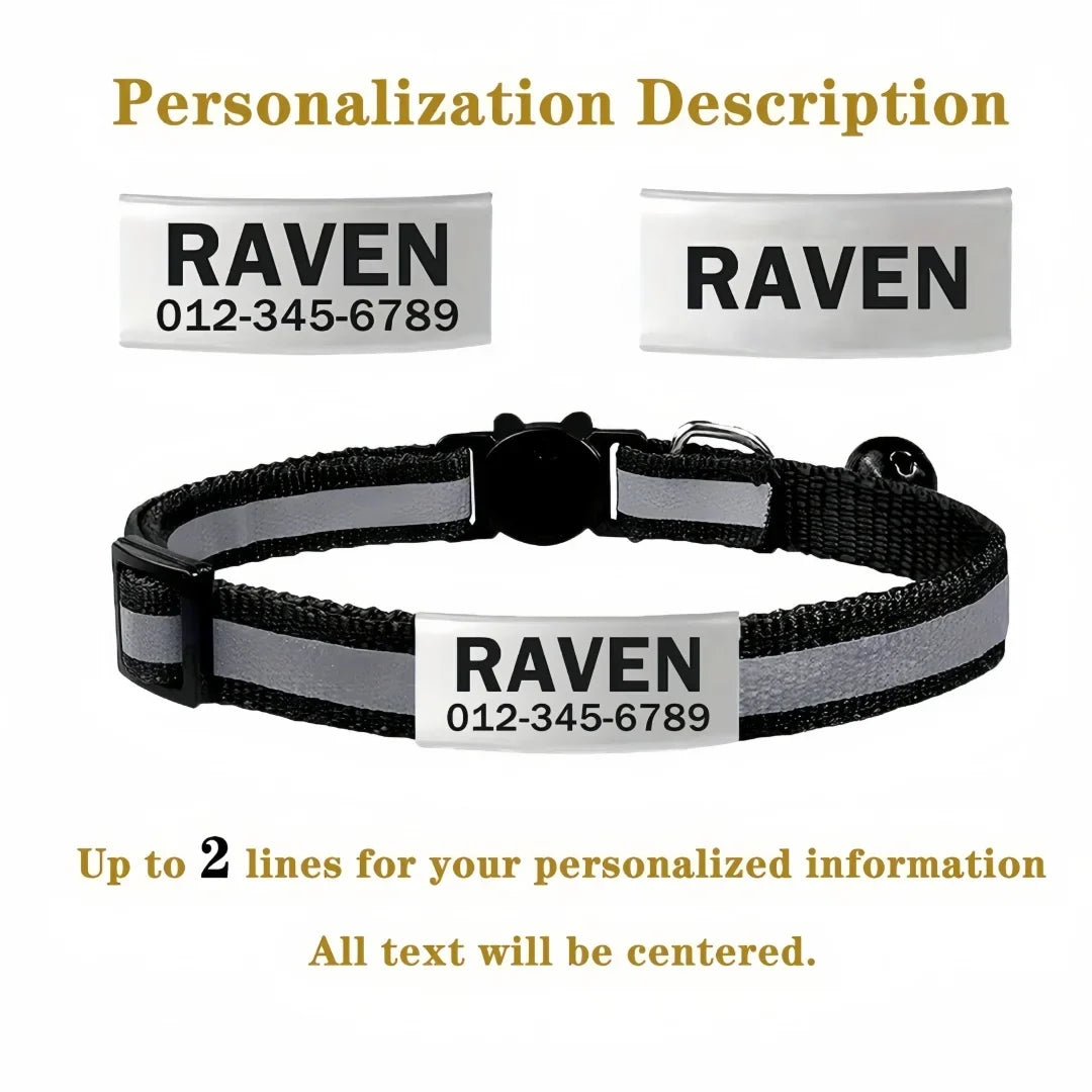 13 Colors Custom Engraved Reflective Cat - ProPawPet.com