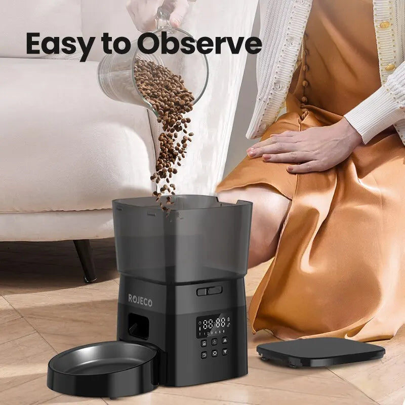 ROJECO Automatic Pet Feeder Button Version - ProPawPet.com