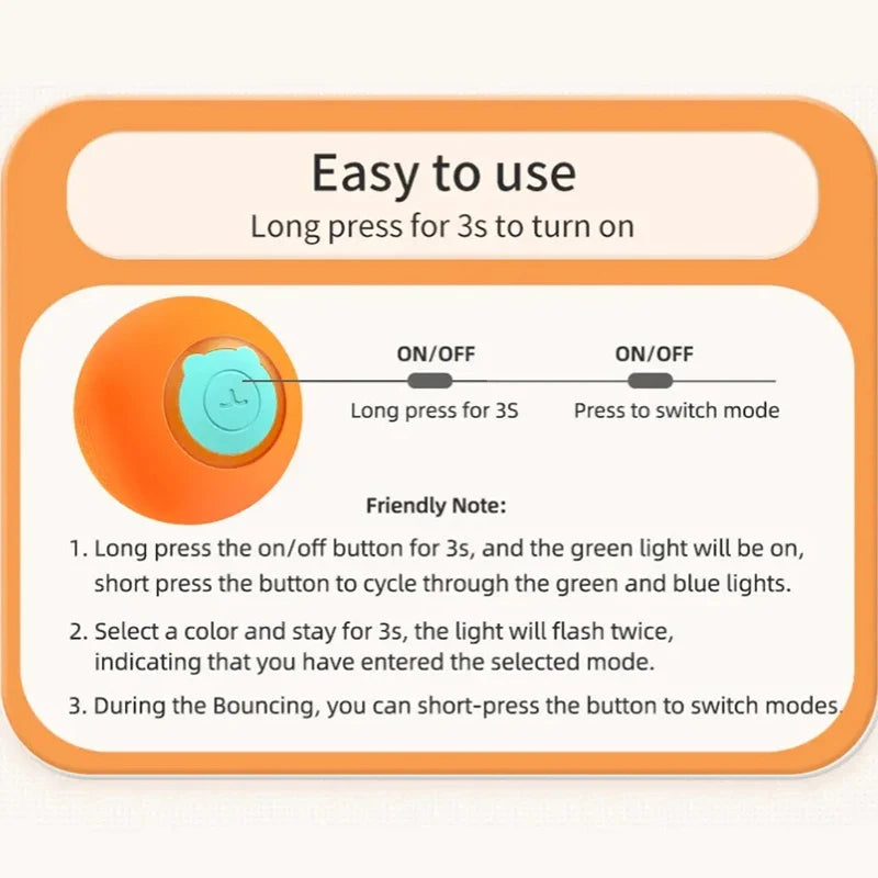 ROJECO Smart Pet Toys Cat Bouncing Ball - ProPawPet.com