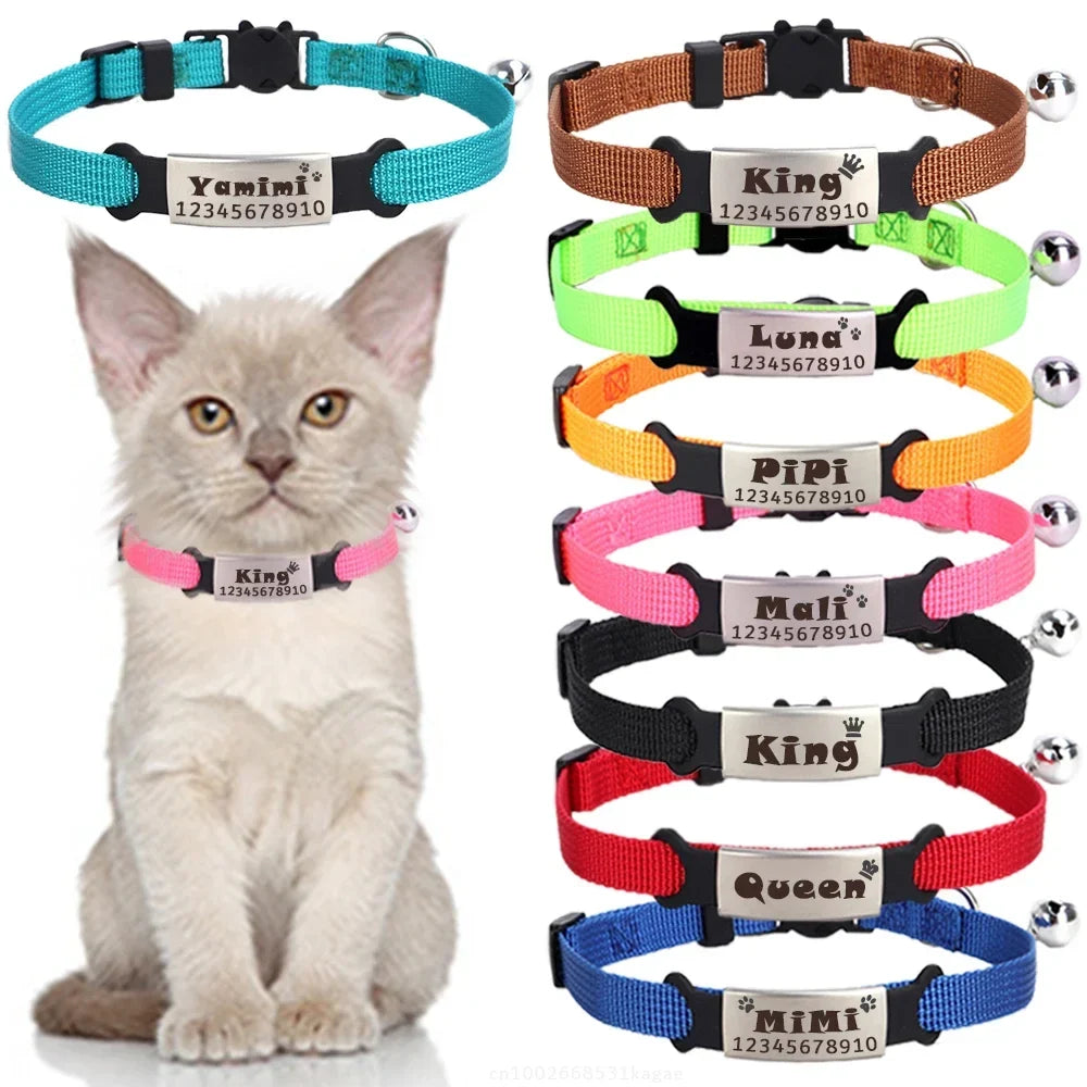 Personalized Cat Collar with Bell Safety - ProPawPet.com