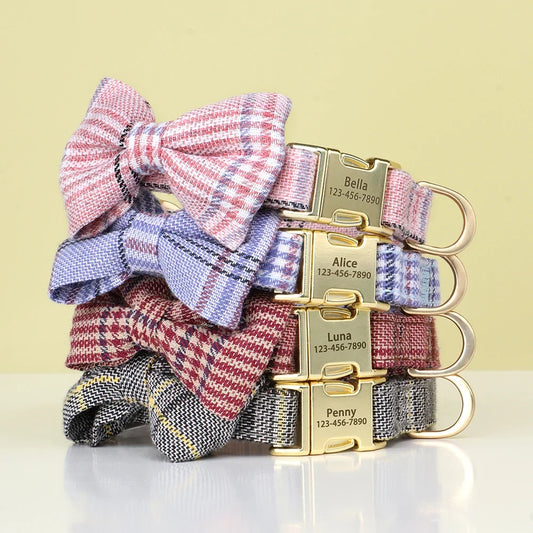 Personalized Dog ID Collar Cute Bowtie Pet - ProPawPet.com