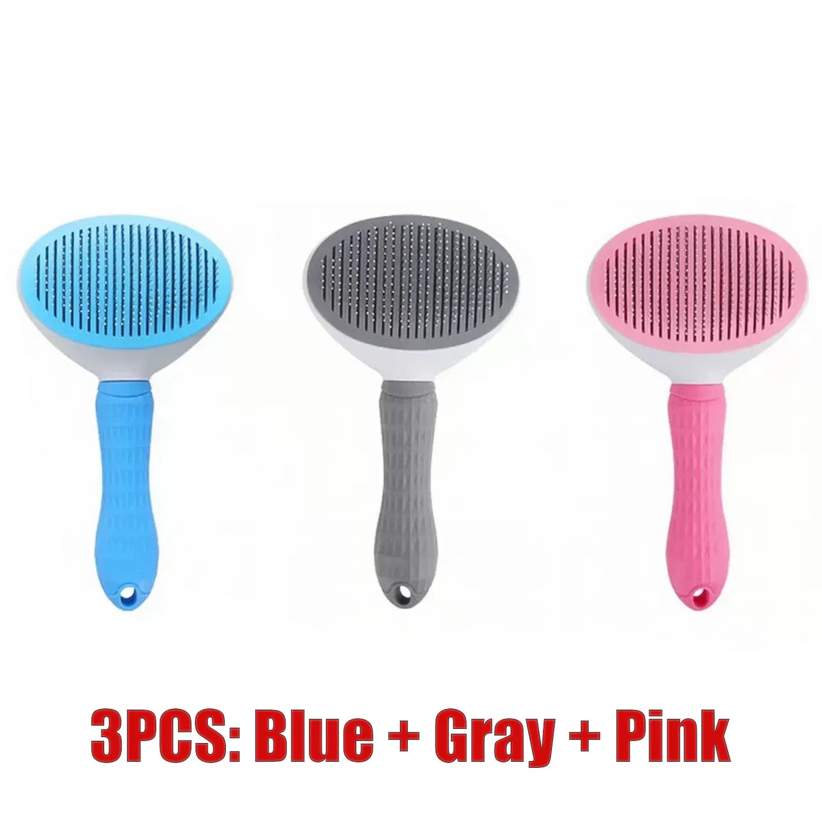 One-click Pet Hair Removal Grooming Comb Cat & Dog Brush – 7 Colors