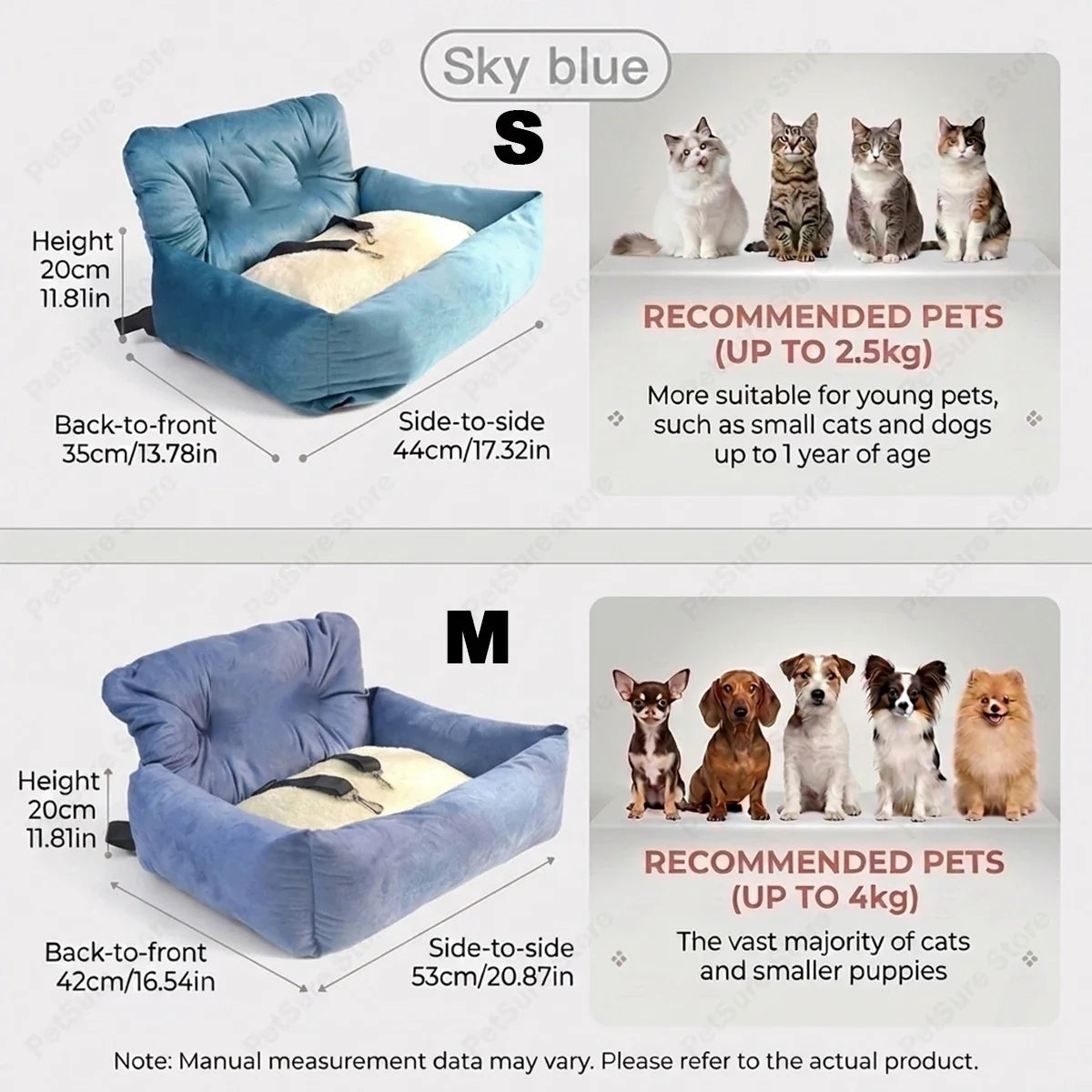 New Pet Car Safety Seat Bed Pad Removable - ProPawPet.com