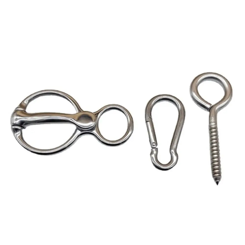 Durable Quick Snap Horse Tie Ring Stainless Steel Silver Buckle