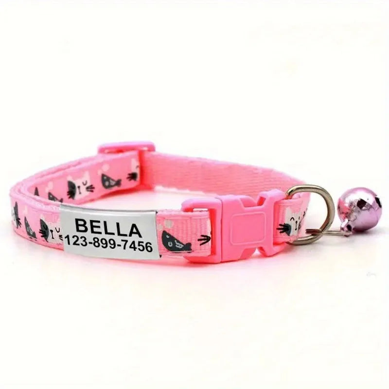 Personalized Cat Collar with Bell Buckle - ProPawPet.com
