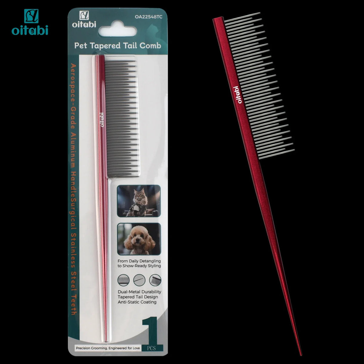 Oitabi Professional Pet Grooming Comb for Dogs & Cats Dual – Dog Supplies