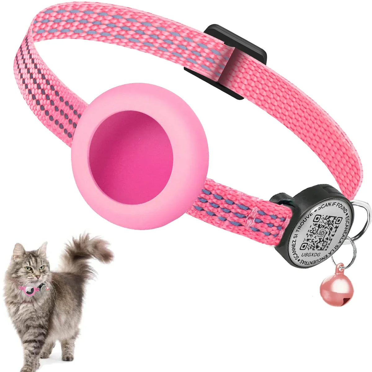For Airtag GPS Cat Collar with Qr Tag – Cat Supplies