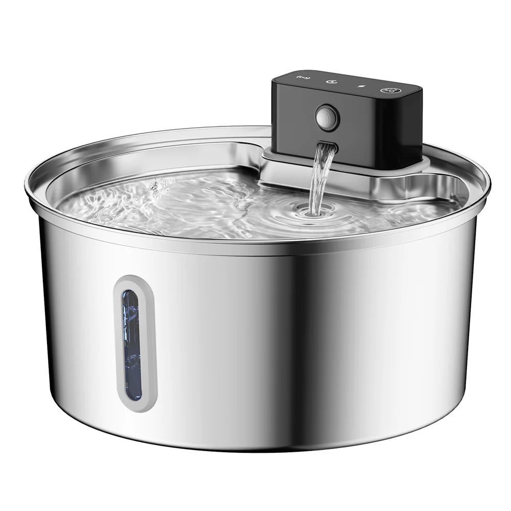 Wireless Stainless Steel Pet Water Fountain – Cat Supplies