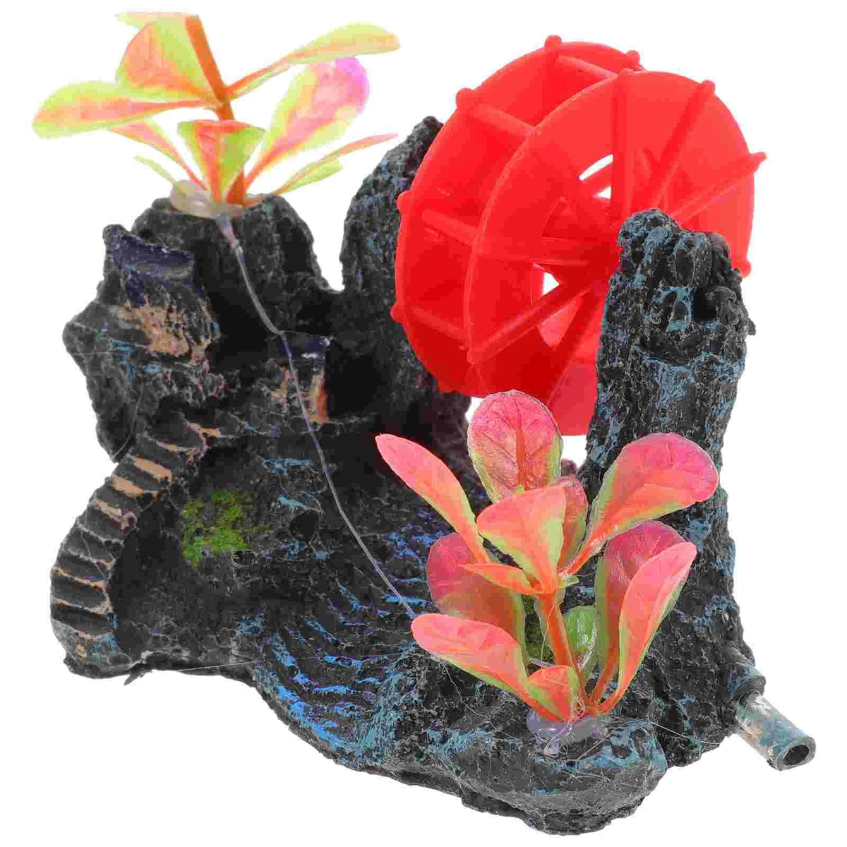 Resin Water Wheel Ornament Aquarium Rockery for Fish Tank