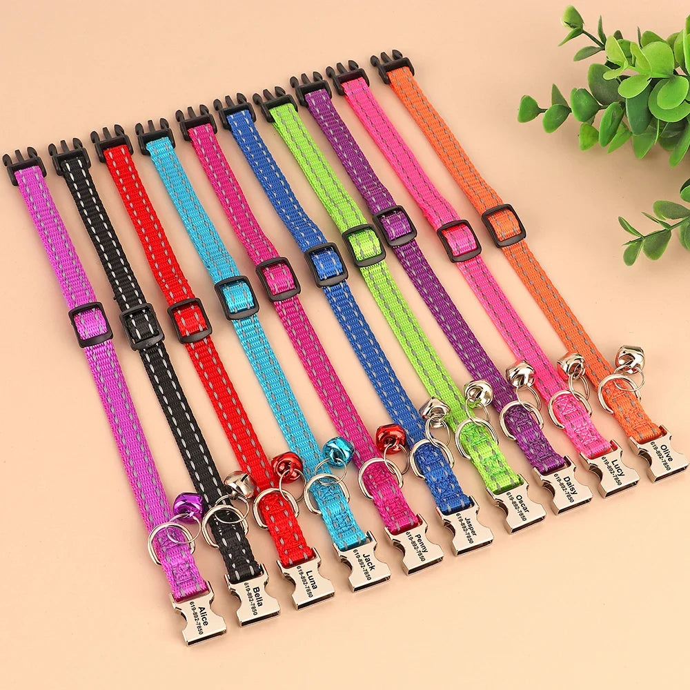 Personalized Cat Collar Reflective Nylon Dog - ProPawPet.com