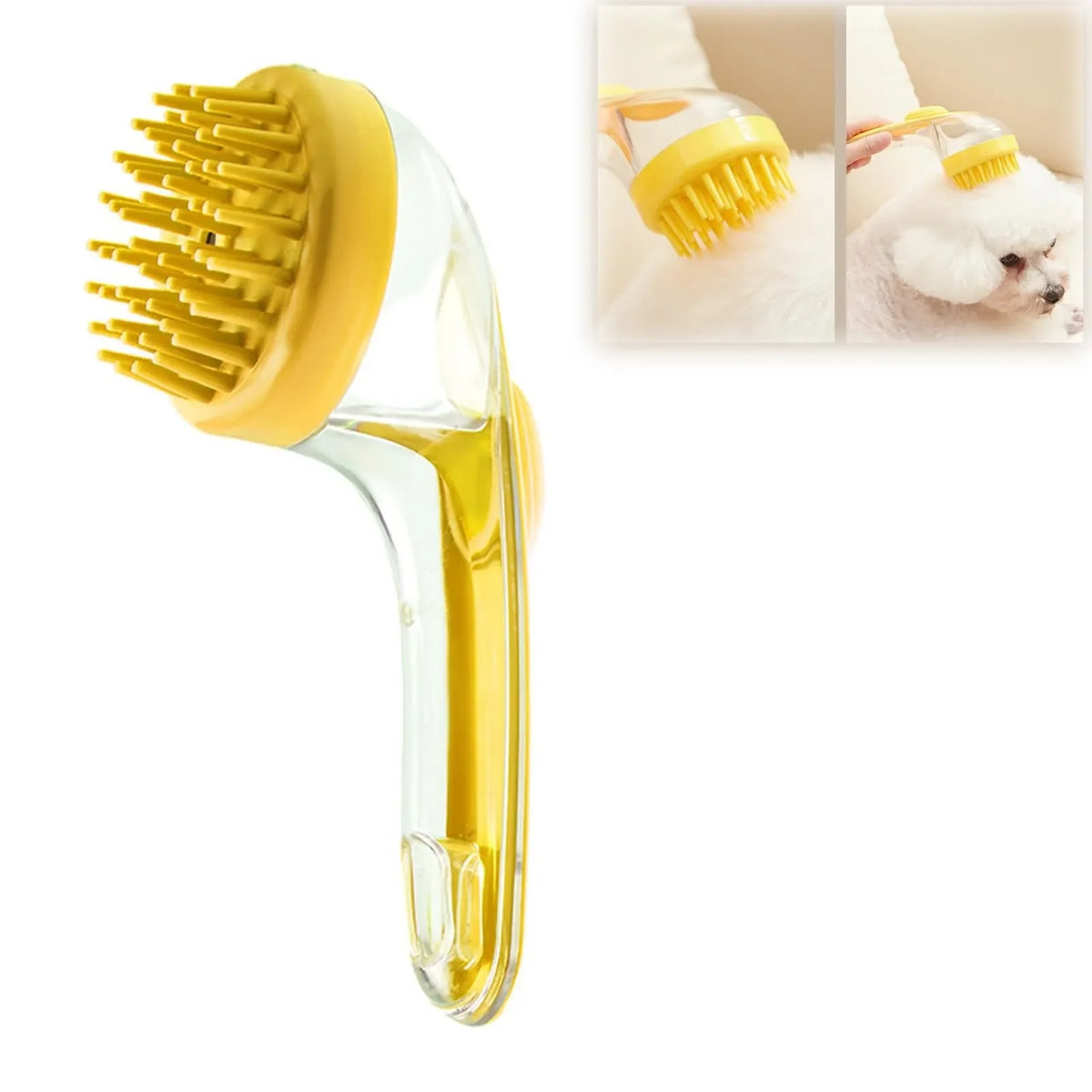 Pet Bath Grooming Brush Soft Silicone Long Handle – 8 Colors