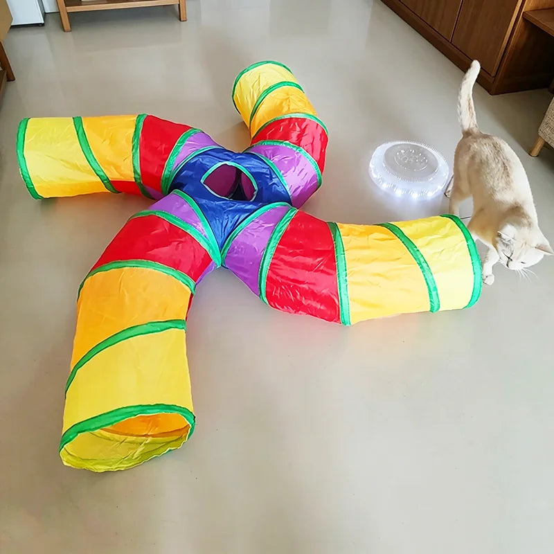 Collapsible Pet Cat Rainbow Tunnel - ProPawPet.com