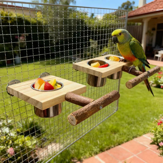 1Set Wood Bird Stand Platform with - ProPawPet.com