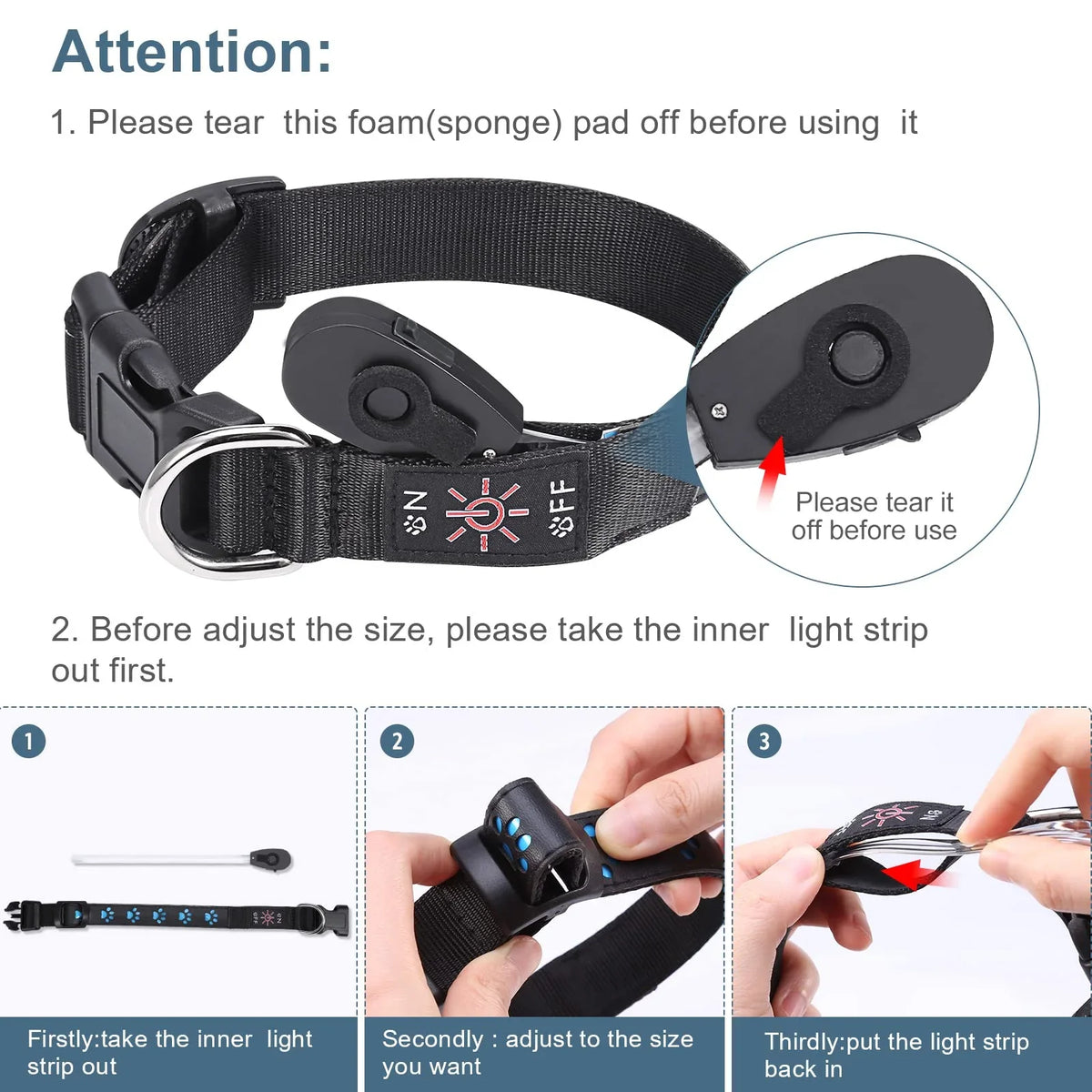 7 Modes Led Dog Collar Bone Colourful Light - ProPawPet.com