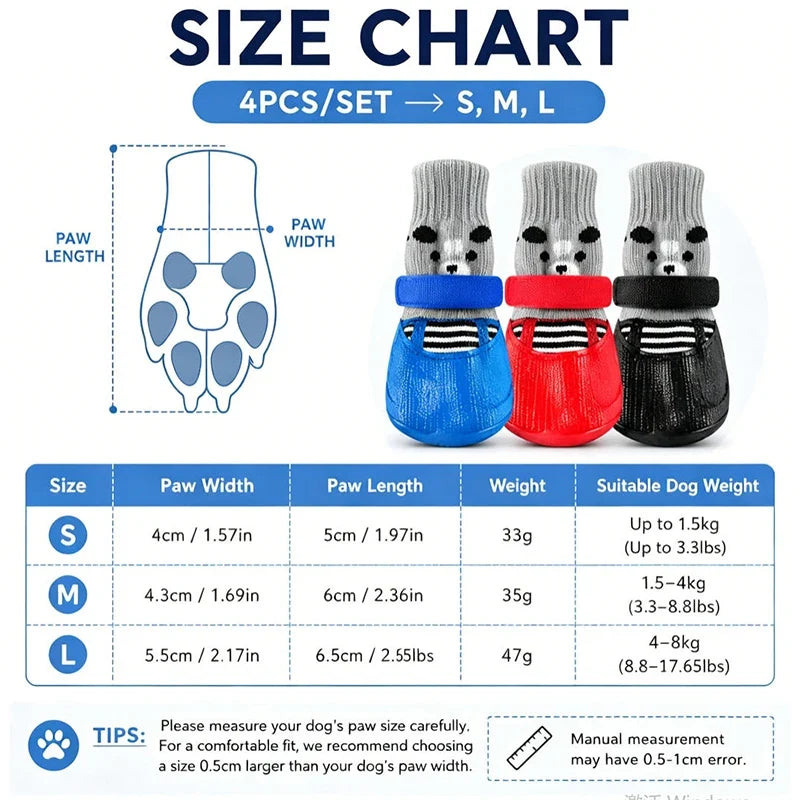 Autumn Winter Pet Dog Shoes Sock Waterproof - ProPawPet.com