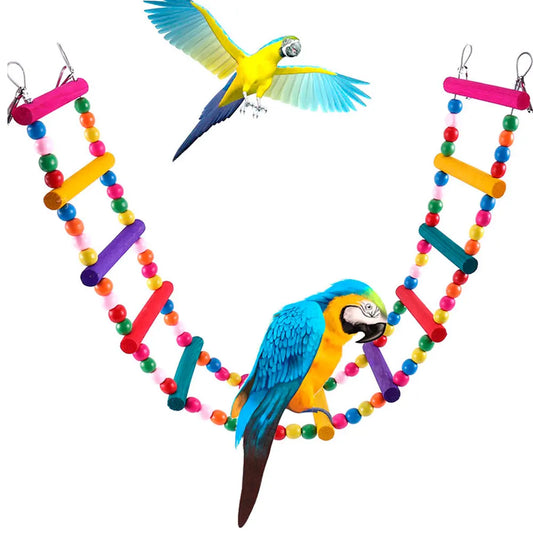 Multicolor Wood Hanging Climbing Ladder Toys - ProPawPet.com