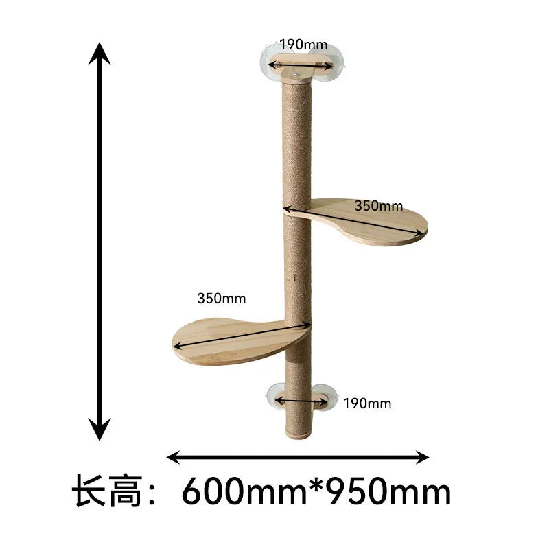 Solid Wood Cat Hanging Bed for Indoor with Suction Cups