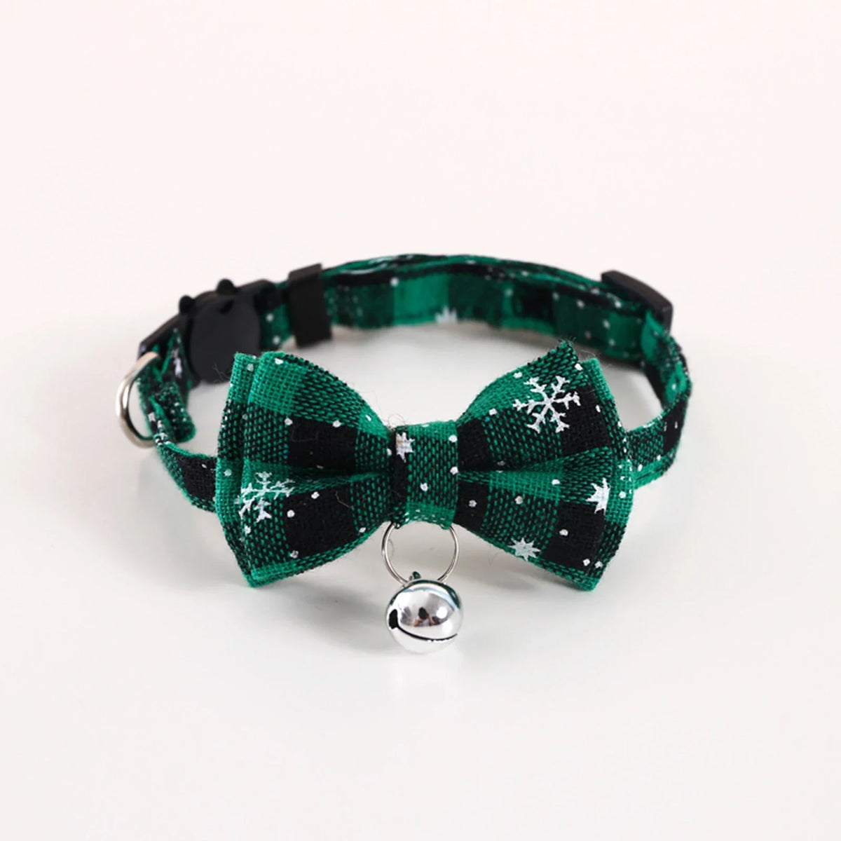Pet Breakaway Cat Collar Bow Tie and Bell Cute Plaid Christmas – Cat Supplies