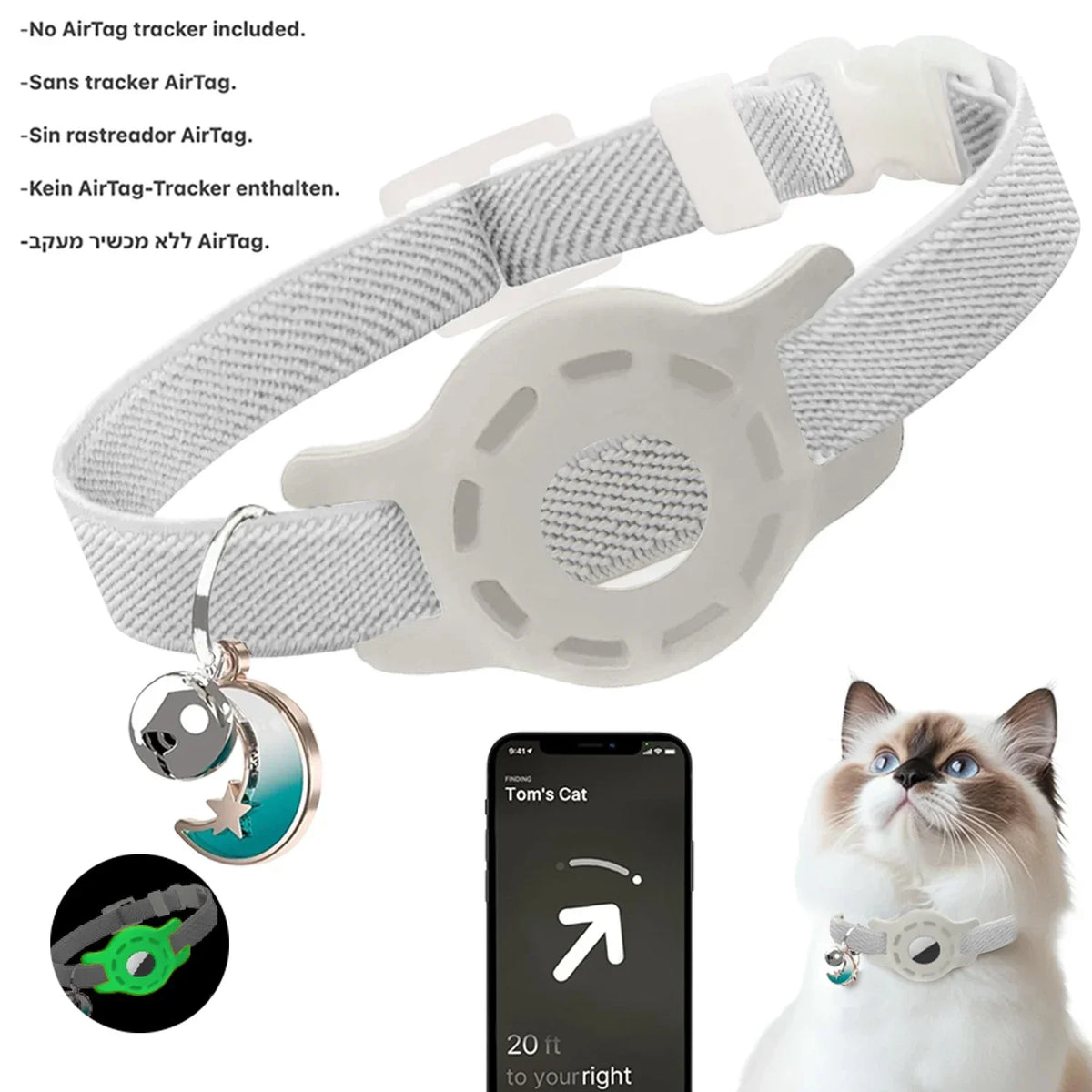 Fashion Airtag Pet Collar Adjustable Elastic - ProPawPet.com