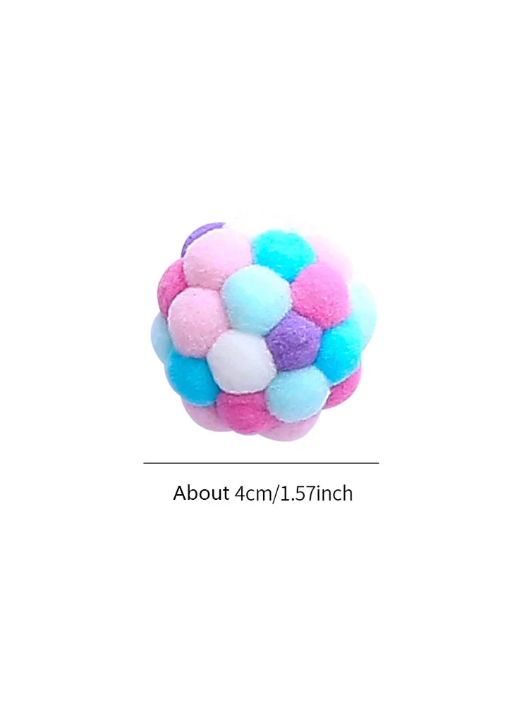 Cat Toys Colorful Handmade Bell Ball, Interactive
