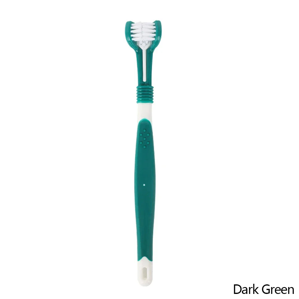 Three Sided Pet Toothbrush Three-head