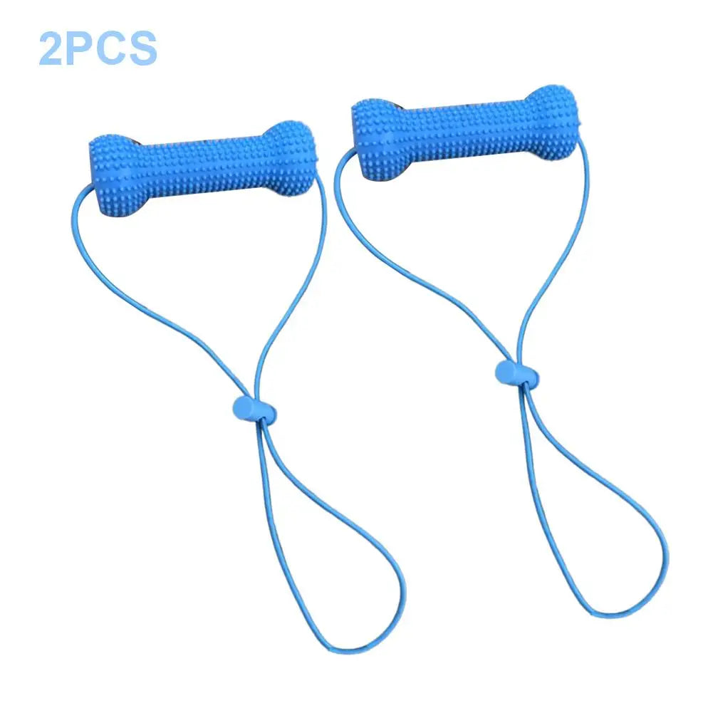 Dog Teeth Cleaning Chew Plaything with Pull Strap Bone – Dog Supplies