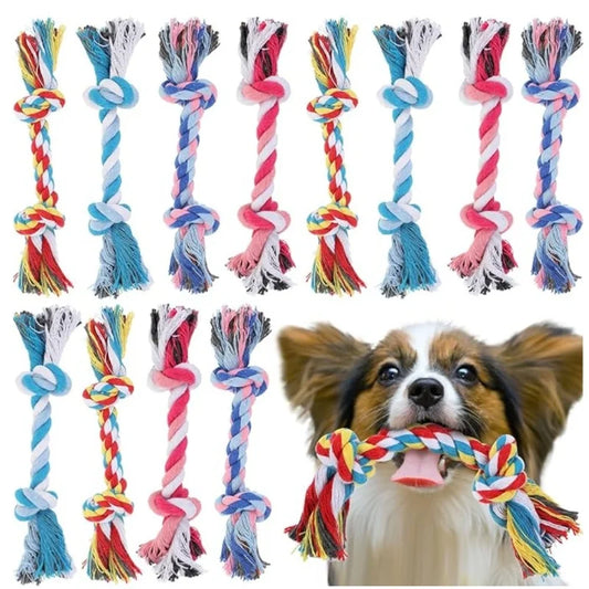 Random Color Cotton Rope Pet Toy Double Knot - ProPawPet.com