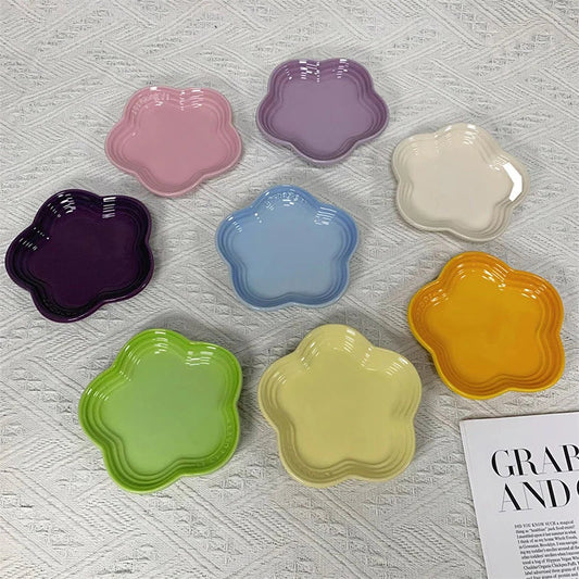 14cm Rainbow Plum Blossom Ceramic Dish Cat - ProPawPet.com