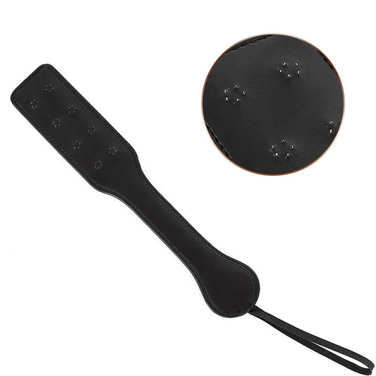32cm Black Leather Metal Nails Paddle Riding - ProPawPet.com