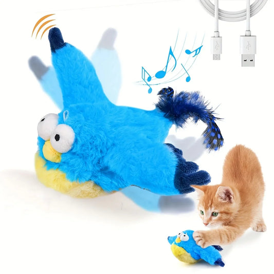Plush Interactive Cat Plaything Flapping Bird No Flying Rechargeable