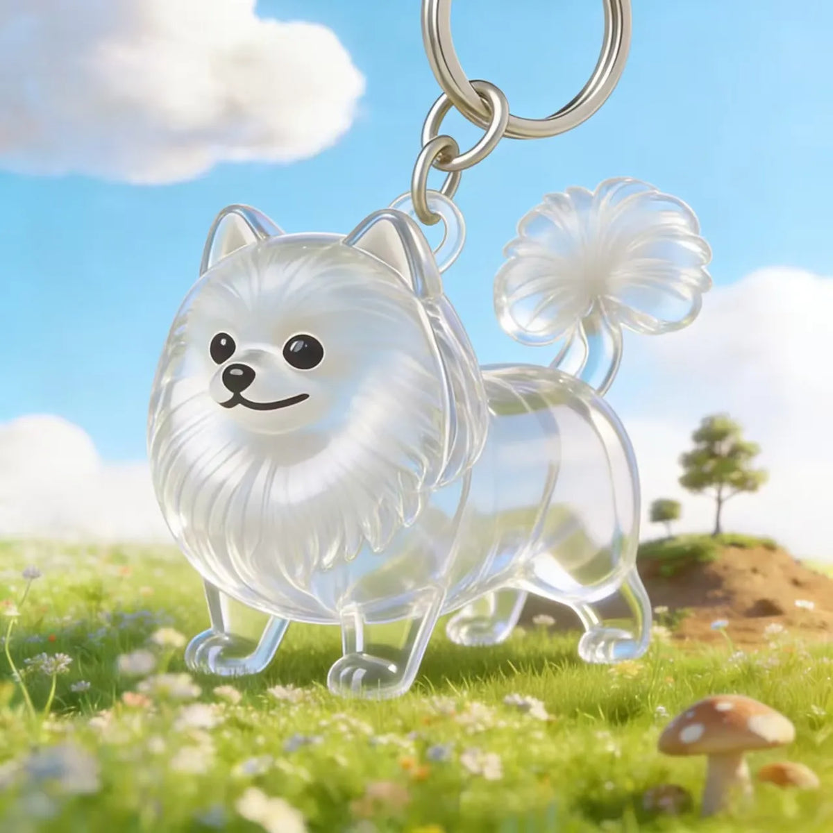 Transparent Pet Hair Capsule Keychain Dog & Cat Fur Memorial, Portable
