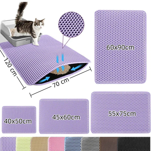 Purple Cat Litter Mat Double Layer Pet Non - ProPawPet.com