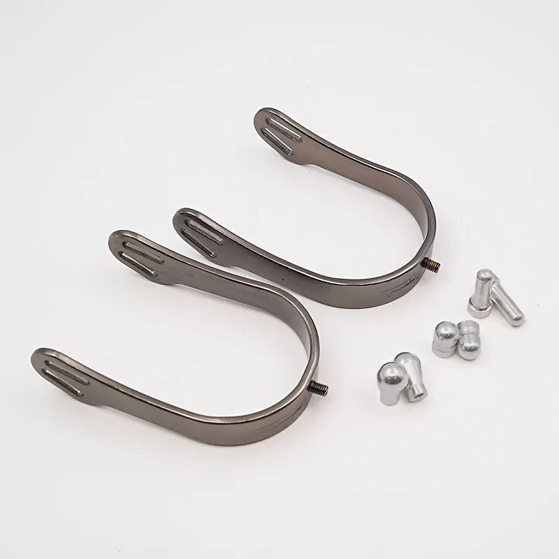 Professional Horse Spurs Set 3 Pairs Interchangeable Rowels, Adjustable