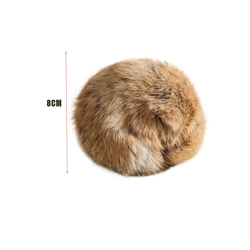 Rabbit Fur Cat Ball Durable Soft Fluffy Scratch Resistant Pet – 2 Colors