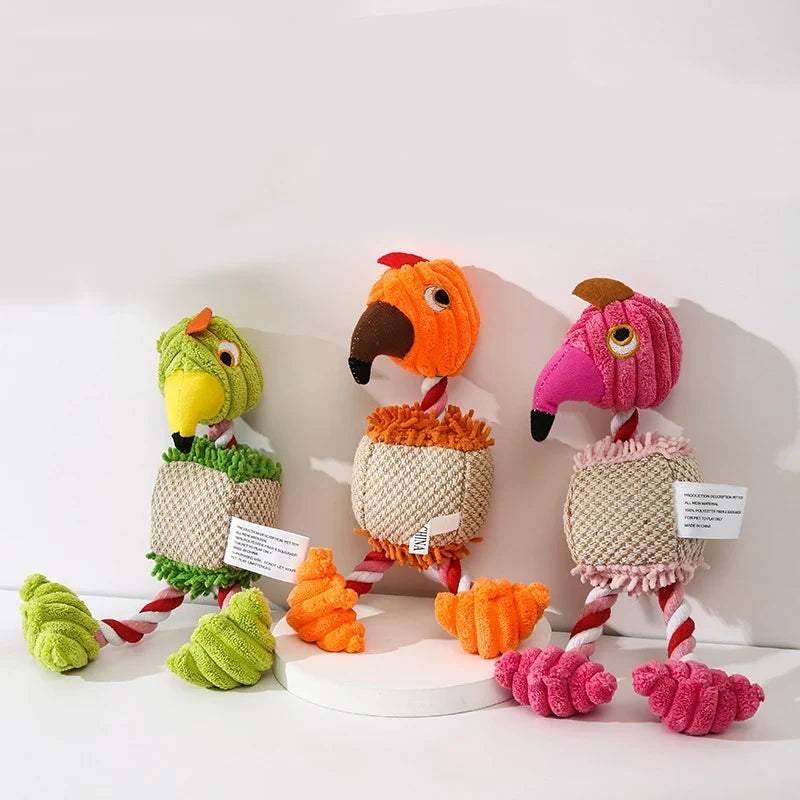 Plush Flamingo Pet Squeaky Toys for Small - ProPawPet.com